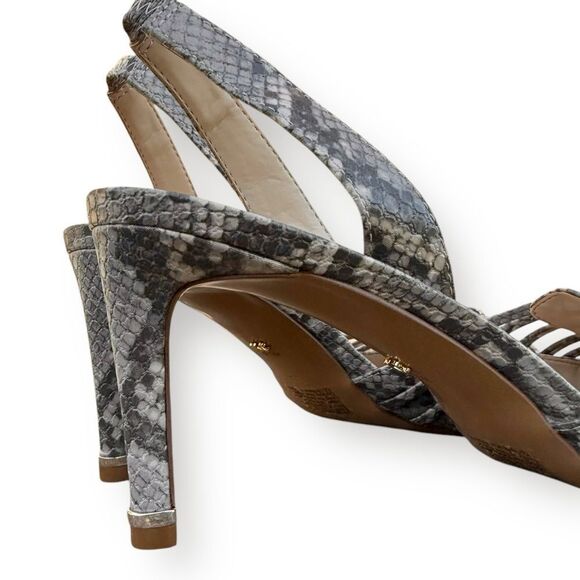 Kenneth Cole New York Riley Slingback Pump in Light Grey Faux Leather size 9.5 - Picture 5 of 14